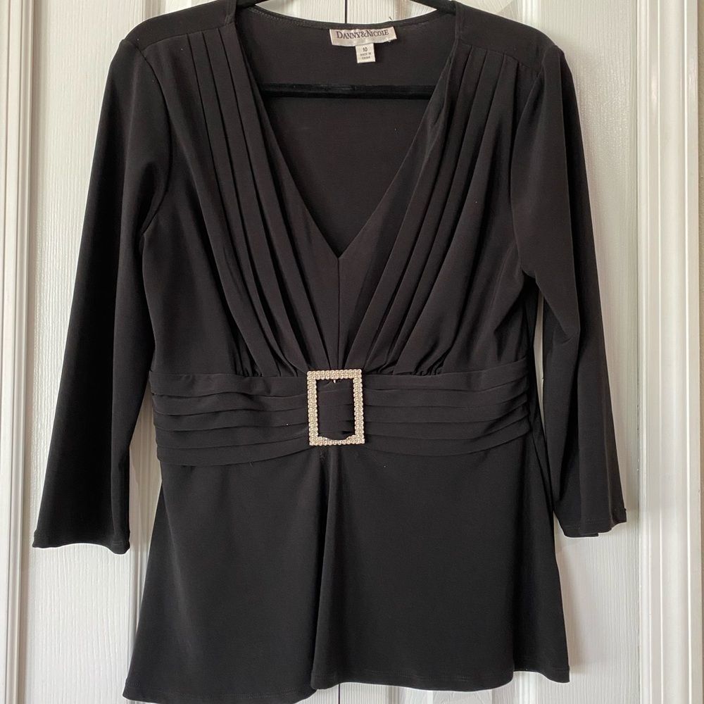 Black Formal Top w/Bling Buckle 10
